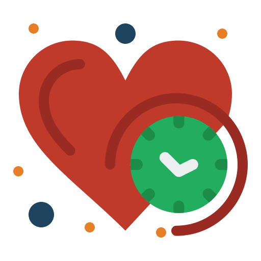 Heart clock lifetime electrocardiogram icon