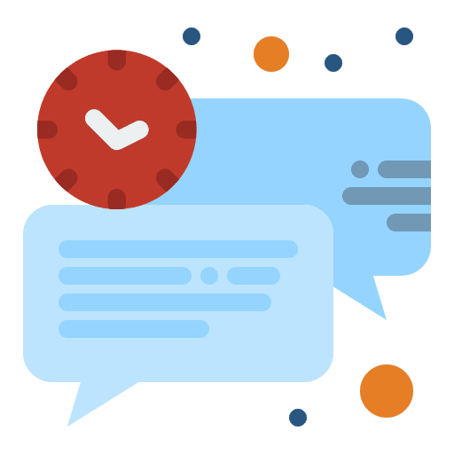 Speech on time equal communications icon
