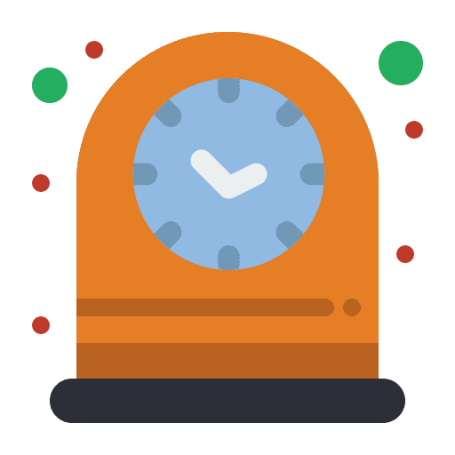 Alarm clock table clock timer time and date icon