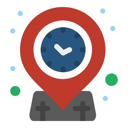 Location pin location pin place clock icon