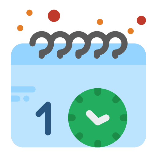 Calendar clock calendar watch icon