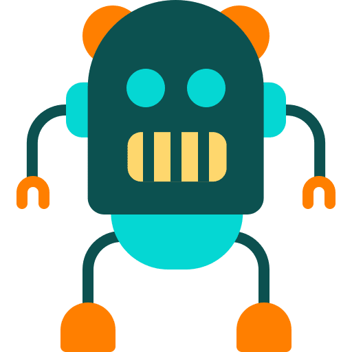 Robot man technology metal humanoid icon