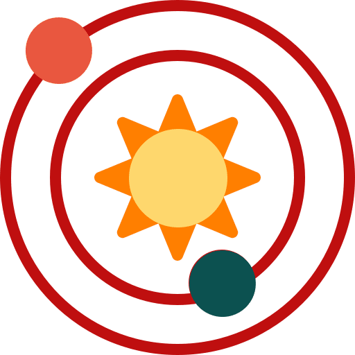 Solar system universe sun education icon