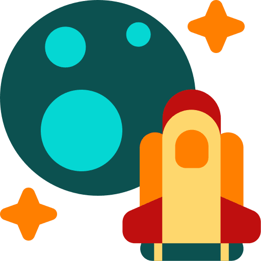 Spaceship discovery rocket space icon