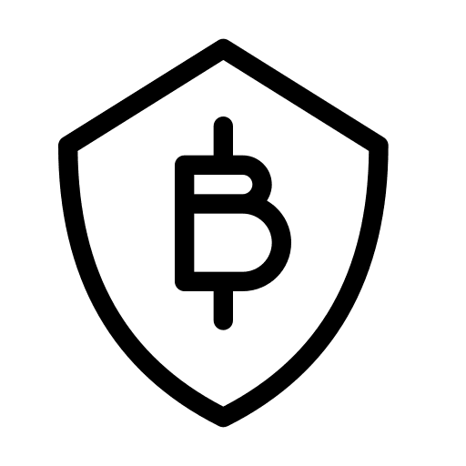 Bitcoin payment secure shield icon
