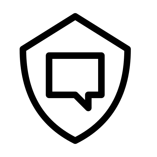 Chat communication shield chat icon