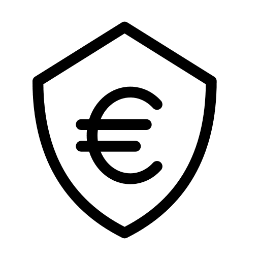 Euro encrypted private shield icon
