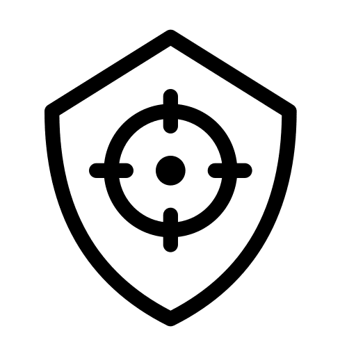 Position target shield secure icon