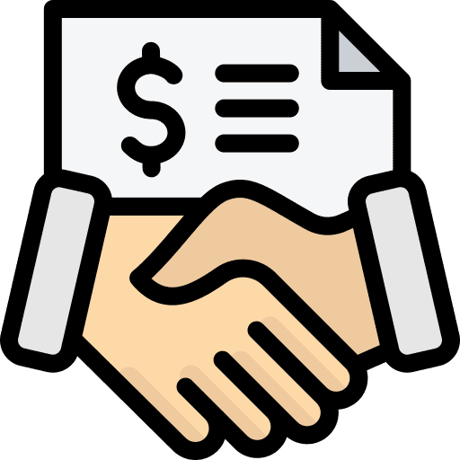 Agreement handshake partnership dollar icon