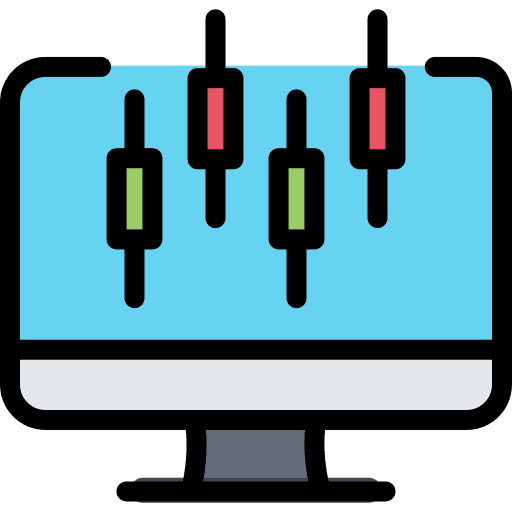 Candlestick chart investment graph analysis icon