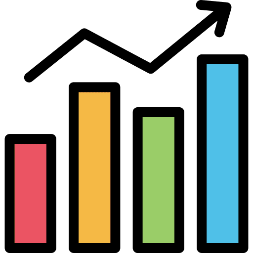 Growth stats bar chart graphic icon