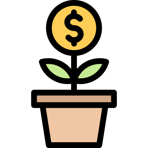 Investment bank plant pot invest icon Investment bank plant pot invest icon