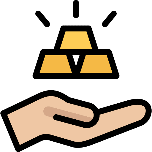 Return on investment hand treasury investment icon