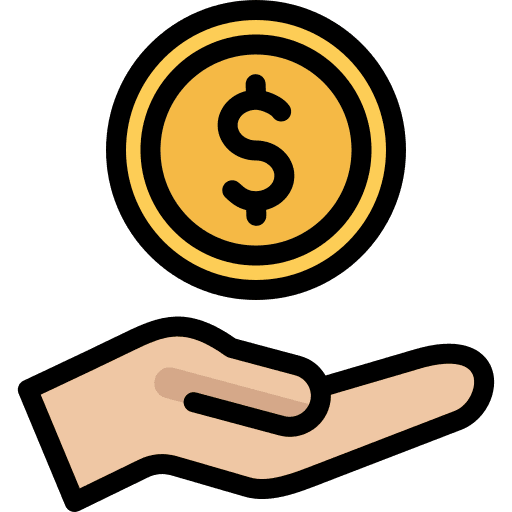 Saving dollar hand payment icon Saving dollar hand payment icon