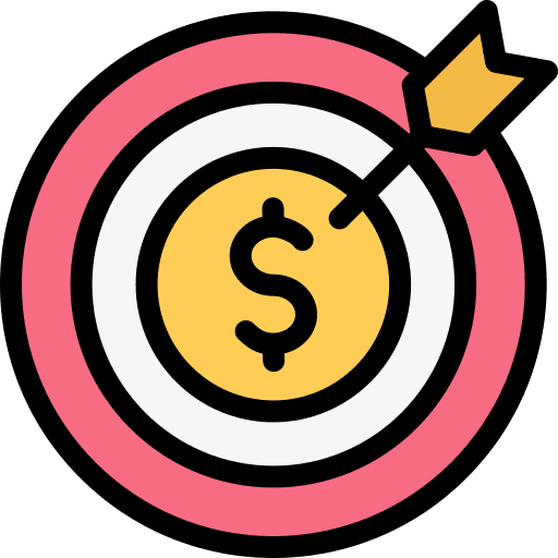 Target goal profit objective icon Target goal profit objective icon
