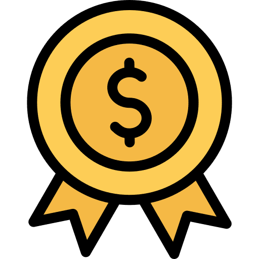 Award dollar money badge icon Award dollar money badge icon
