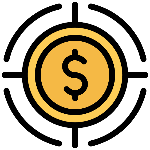 Focus goal objective dollar icon Focus goal objective dollar icon