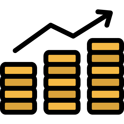 Growth coin growth investment icon Growth coin growth investment icon