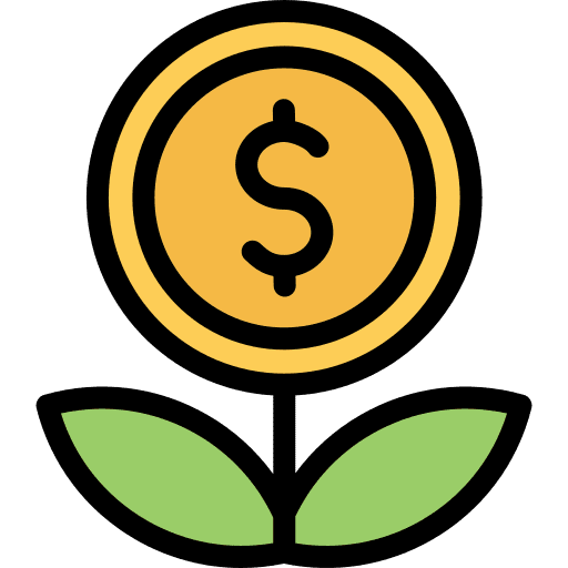 Investment invest growth currency icon Investment invest growth currency icon