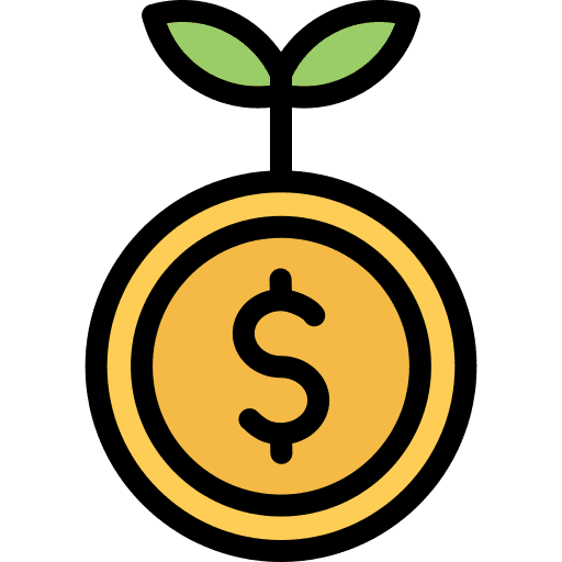 Investment plant dollar business and finance icon Investment plant dollar business and finance icon