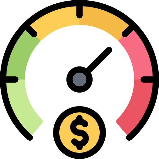 Performance speed money coin icon Performance speed money coin icon