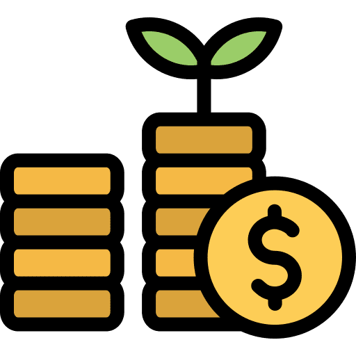 Return on investment cash plant money icon Return on investment cash plant money icon