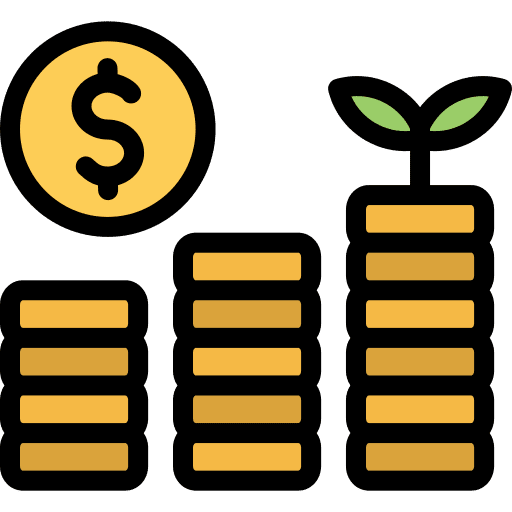 Return on investment plant dollar money icon Return on investment plant dollar money icon