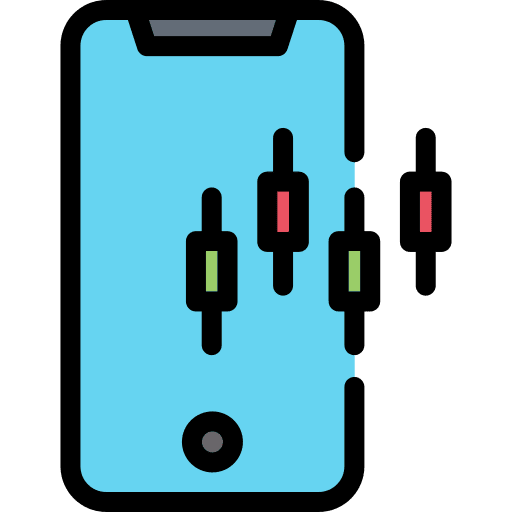 Smartphone trading investment stock price icon Smartphone trading investment stock price icon