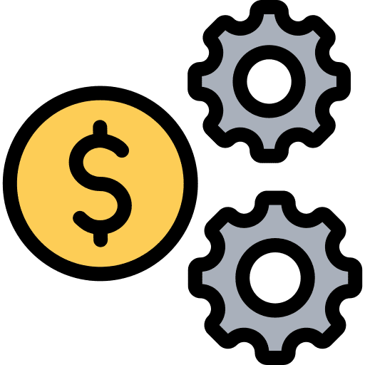 Cash flow asset management process coin icon Cash flow asset management process coin icon
