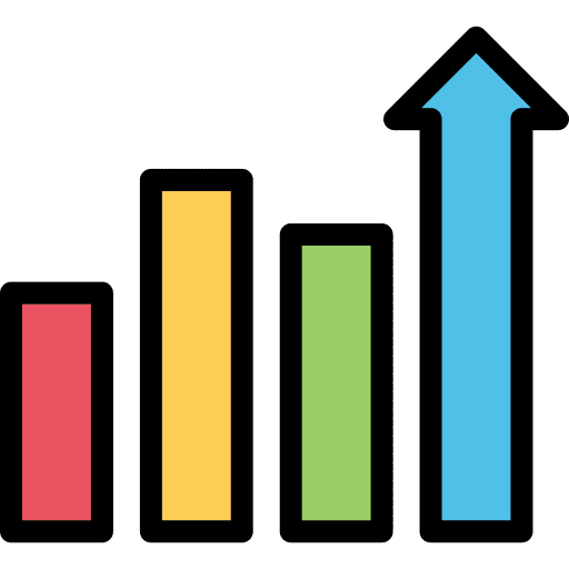 Growth business and finance analytics bar graph icon Growth business and finance analytics bar graph icon