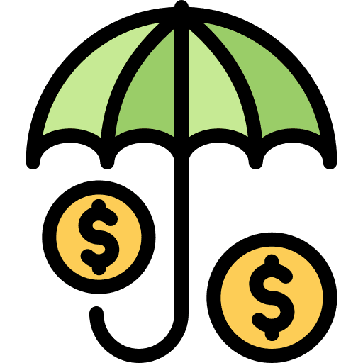 Insurance security umbrella cash icon Insurance security umbrella cash icon