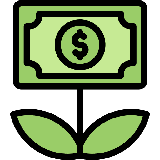 Investment profit money growth icon Investment profit money growth icon