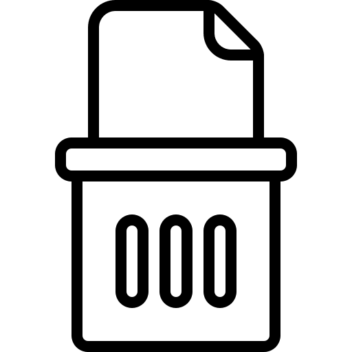 Delete file files and folders file trash icon
