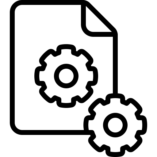 File management file management document gears icon