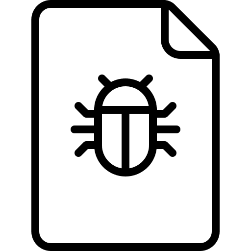 Bug problem protection analysis cyber security icon