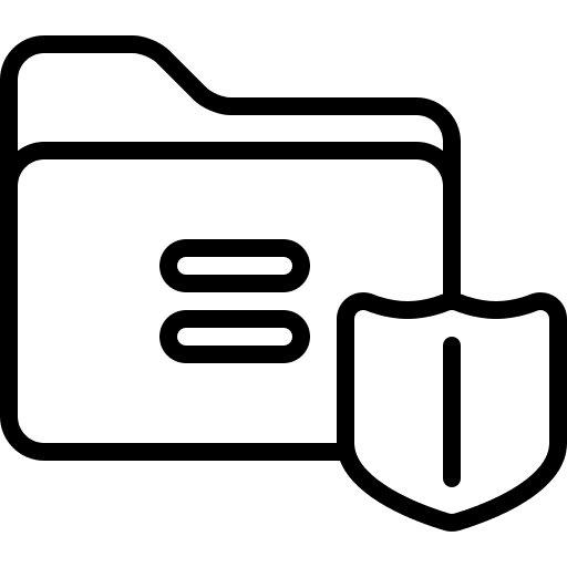 Data protection files and folders folder security icon