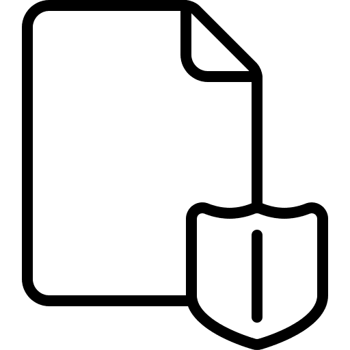 Encrypted data private protection document icon