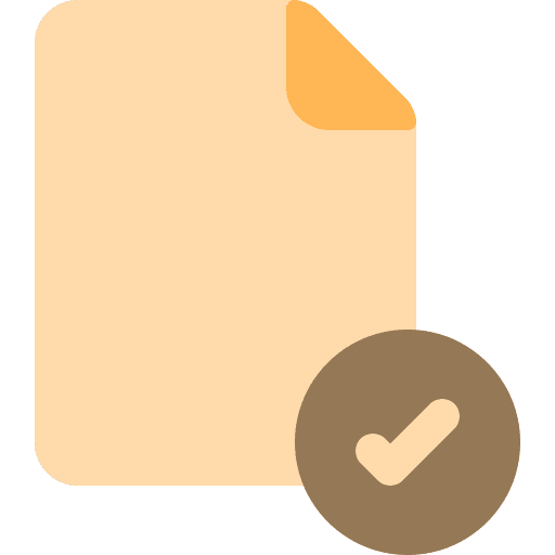 Verified check mark check document icon