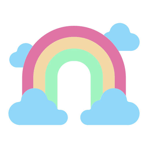 Rainbow nature clouds rainbow icon