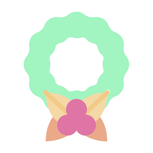Wreath birthday and party bow wreath icon