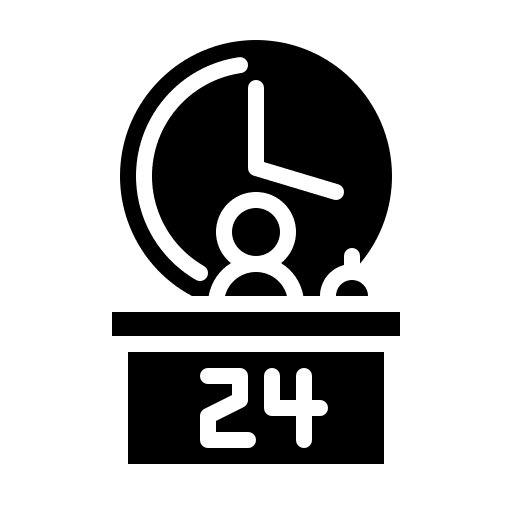 Reception reception time and date client support icon Reception reception time and date client support icon