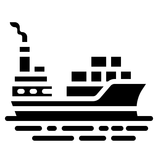 Cargo boat crane cargo boat transportation icon
