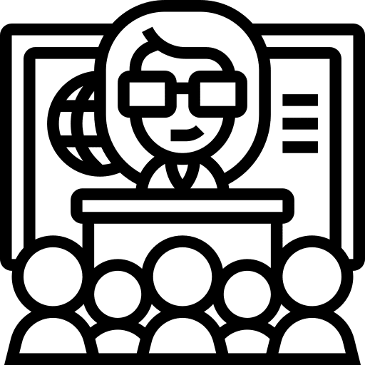 Classroom user lecture teaching icon