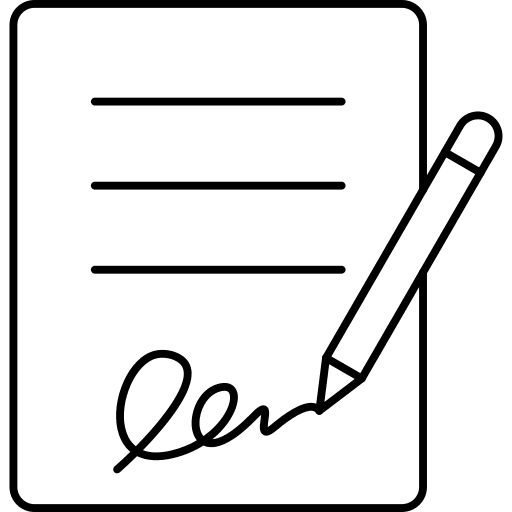 Sign contract pen signature icon
