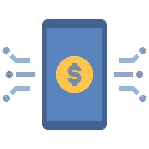 Digital asset cashless mobile banking icon