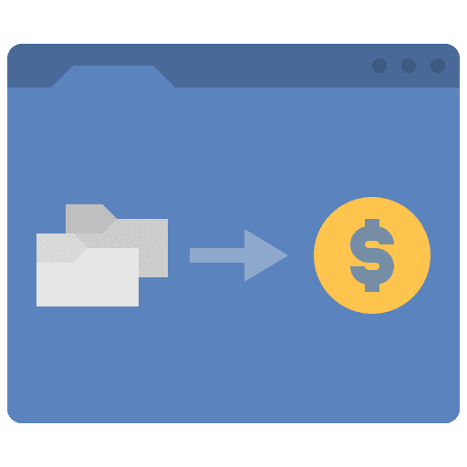 Platform selling money business and finance icon