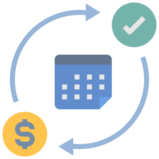 Subscription model booking recurring payment calendar icon