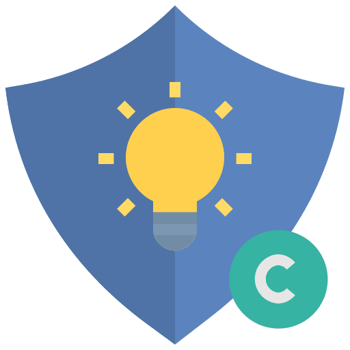 Copyright protect intellectual property license icon