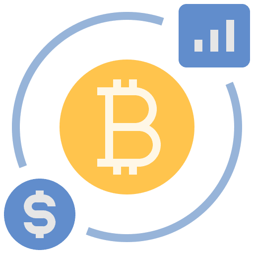 Cryptocurrency fluctuation business and finance exchange icon