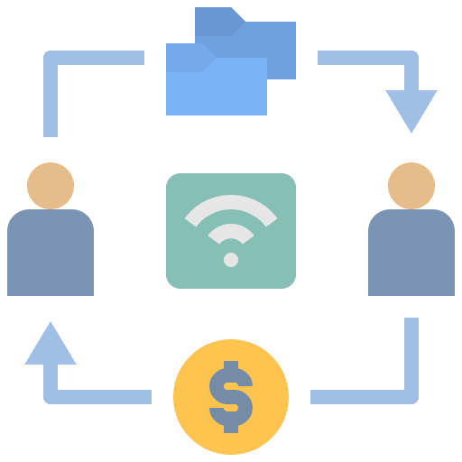 Customer digital freelance business and finance icon